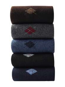 5 đôi tất dài đến giữa bắp chân cho nam, tất mềm mại, thoáng khí, co giãn cao, phù hợp cho cả nam và nữ - Nhiều màu - Xem 6