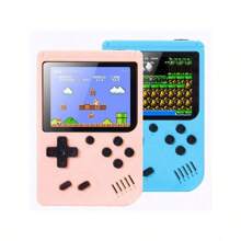 1pc Retro Handheld Game Console, Nostalgic Gift, Macaron Color Puzzle Gaming Device Toy