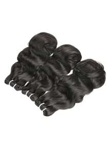 3 bó tóc người, bó tóc sóng cơ thể, tóc người chưa qua chế biến, tóc nguyên chất của Brazil, giao dịch, dệt 3 bó tóc người, 20 22 24 inch, tóc nối, bó tóc sóng cơ thể, màu đen tự nhiên - màu đen - Xem 2