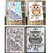 1 个 DIY 镂空绘画模板墙面绘画喷漆装饰万圣节圣诞节南瓜艺术移动植物涂鸦板 - 彩色 - 查看 3