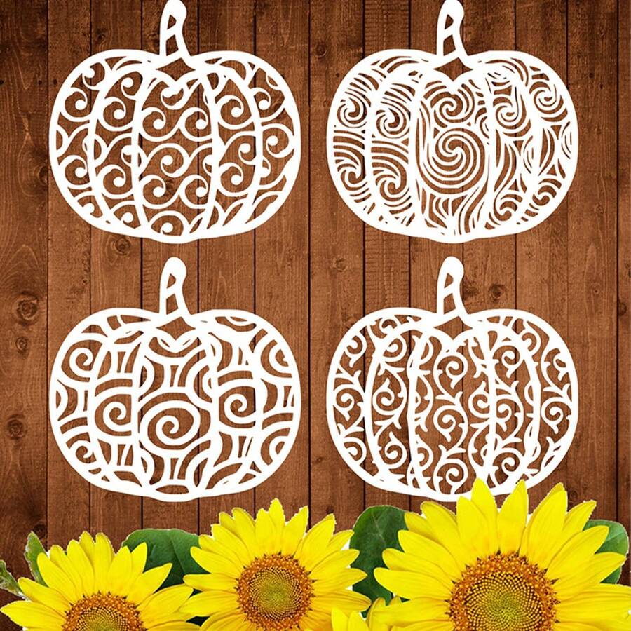 1 个 DIY 镂空绘画模板墙面绘画喷漆装饰万圣节圣诞节南瓜艺术移动植物涂鸦板 - 彩色 - 查看 1