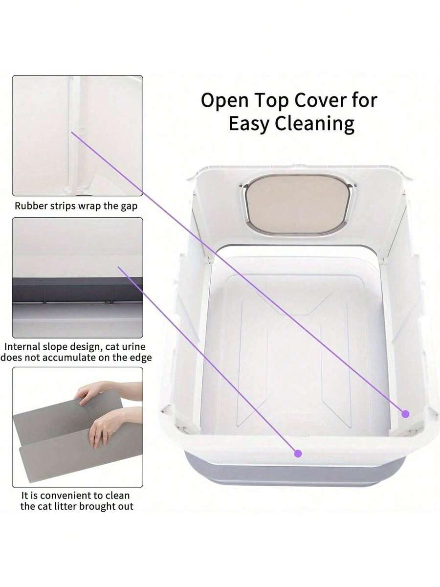 Sold Wordwide Cat Litter Box, Large Top Entry AntiSplashing Litter Box