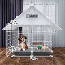 Pomeranian Teddy Small Dog Fence, Indoor Home Pet Anti-Escape Iron Wire Fence, Corgi Blue Iron Dog Cage