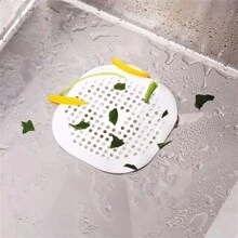 1/2/4 件毛发收集器、淋浴方形排水盖、带吸盘的硅胶毛发塞、水槽防堵塞过滤器、浴缸淋浴地漏塞、硅胶厨房除臭塞、浴室工具 - 白色 - 查看 3