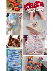 100g/Ball Blended Colorful Dye Ice Strip Line Yarn For Hand-Knit DIY Soft Thickness Wool Thread Blanket Scarf Doll Slippers Crochet Yarn - Multicolor - View 2