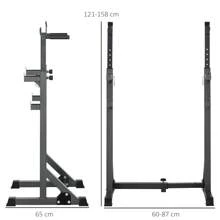 SPORTNOW Heavy-Duty Squat Rack, Adjustable Barbell Rack With Dip Station, Multi-Function Weight Lifting, For Home, Gym - Black - Black - View 5