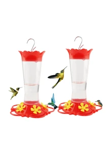 Hummingbird Feeder Outdoor Plastic Hummingbird Feeder, Built-In Ant Protection Cover - Circular Habitat With 5 Feeding Ports - Wide Mouth For Easy Filling And Cleaning - Multicolor - View 1