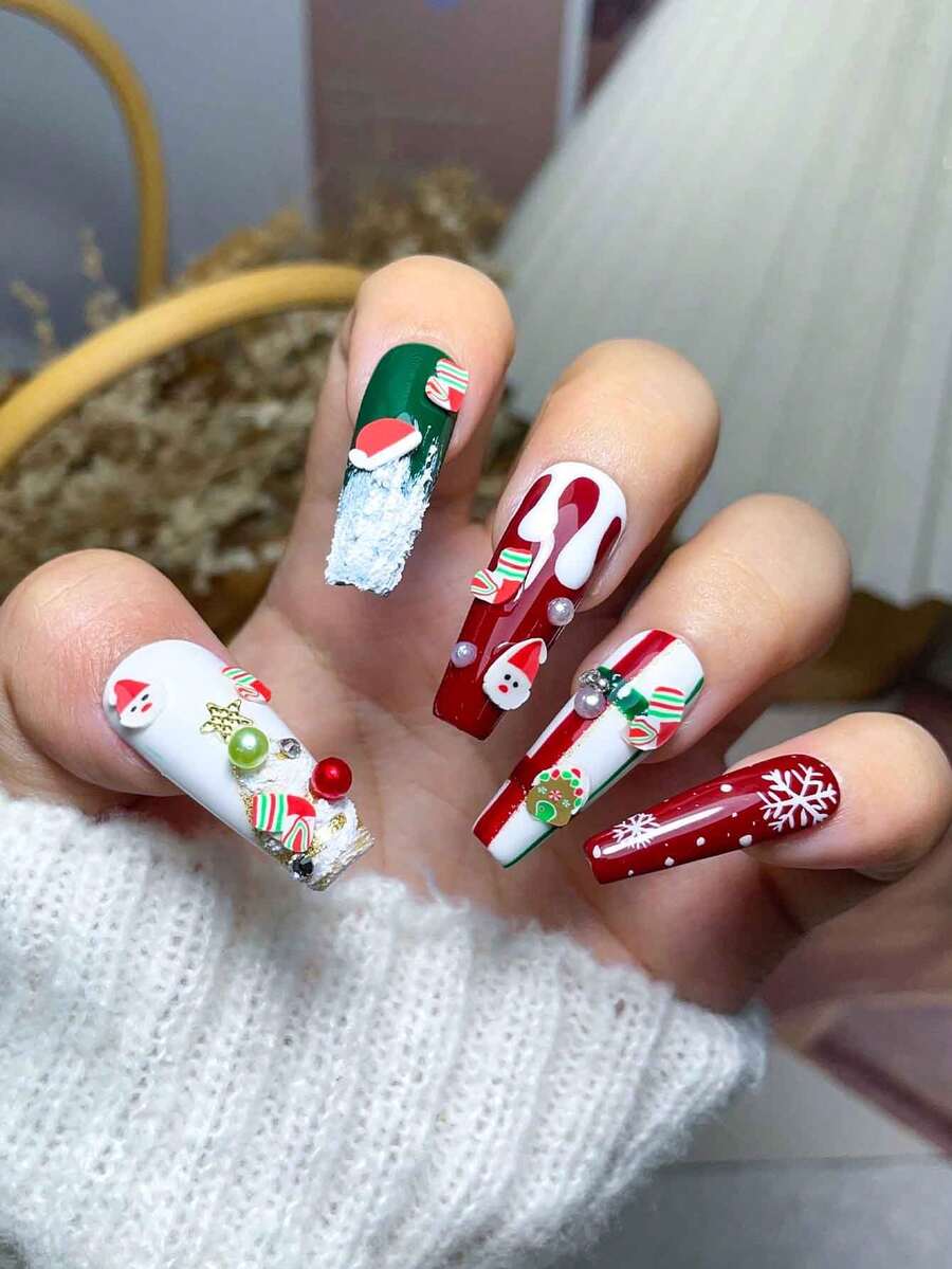 10g/Bag Merry Christmas Polymer Clay Slices Slime Epoxy Resin Mold