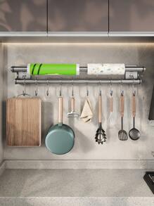 1pc Multifunctional Kitchen Hanging Hook, Kitchen Storage Rack, Bathroom Organizer Shelf, Multipurpose Holder For Utensils, Cutting Boards - Multicolor - View 3