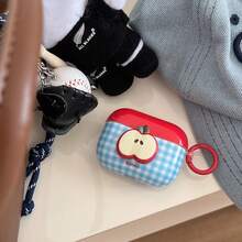 红帽蓝格子苹果贴花双层 IMD 耳机盒 + 可拆卸肩带套装 兼容 Apple AirPods Pro2/AirPods Pro/AirPods 3/AirPods 2/AirPods 4 - 藍色 - 查看 8