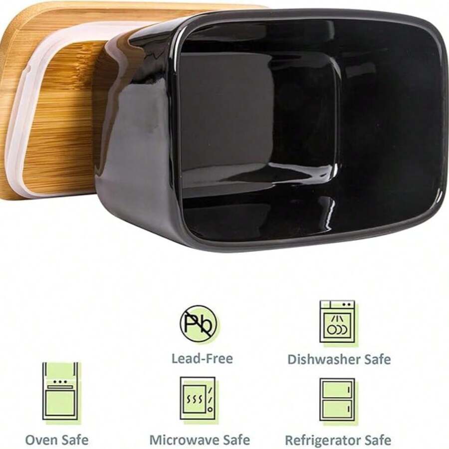 1 Pc Butter Dish With Lid And Knife, Ceramic French Butter Dish With