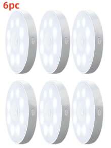 1 件/3 件/6 件运动传感器小夜灯，8 个 LED 床头灯，USB 可充电小夜灯，楼梯灯，创意礼物，学生宿舍书架灯（250mAh） - 白色 - 查看 16