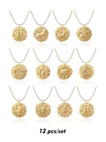 1入組黃銅十二星座彩色鑽石項鍊,鍊子,精品飾品 - Constellation - 查看 20