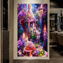 Bộ tranh kim cương rừng - Nghệ thuật kim cương tròn 5D tự làm, Acrylic (PMMA) Chủ đề hoa thủ công để trang trí tường nhà Quà tặng - Nhiều màu - Xem 2