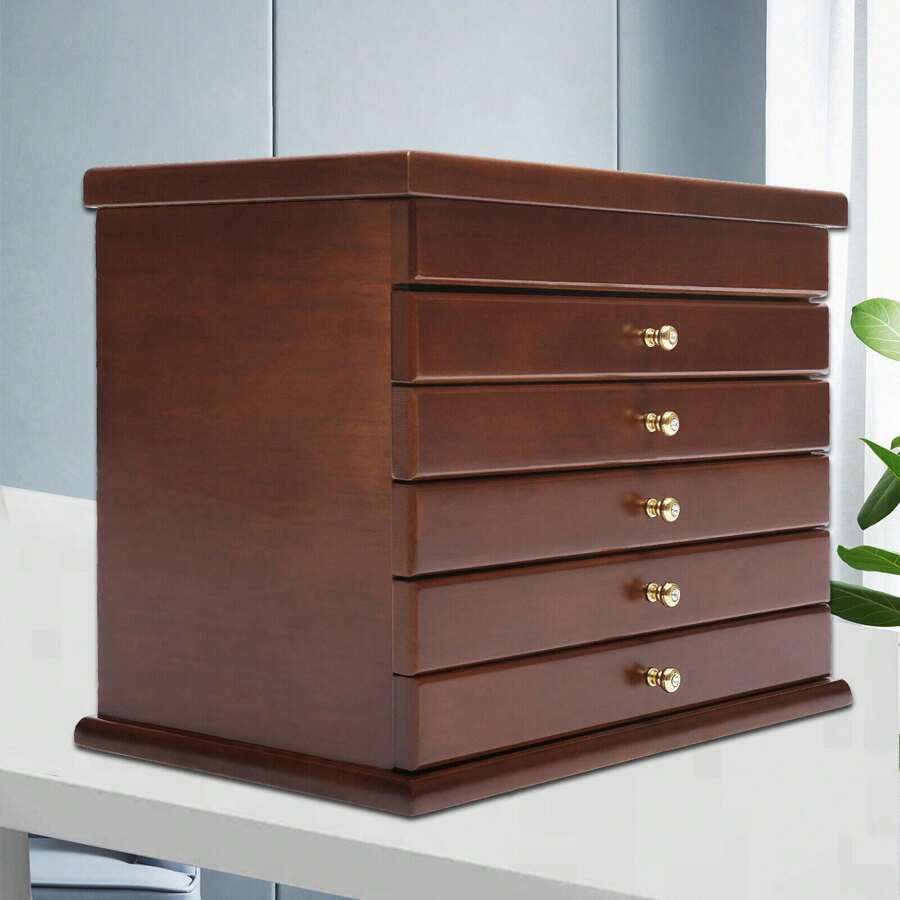6 Layers Drawer Jewelry Storage Box Gift Chest Armoire