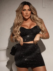 SEXY GLITTER SET FOR PARTY FASHION AND COWBOY - màu đen - Xem 1