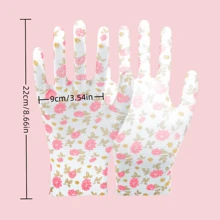 1pc Pink Printed PU Palm Coated Work Gloves, Flexible For Agriculture, Electronics Installation, Logistics, Suitable For Construction Site, Machinery, Gardening, Courier Delivery
