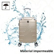 Maleta Rígida De 20 Pulgadas Llantas Dobles Desmontables Impermeable De Mano - Dorado - Ver 6