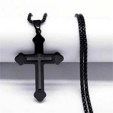 2025 Hiphop-Kette aus Edelstahl Halskette, gold/silber/schwarz, langer Anhänger, Halskette für Frauen/Männer Paare, Geschenk für Feiertage, religiöse Accessoires - Stern - Übersicht 14