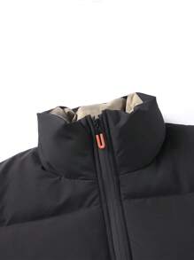 Casual Padded Coat For Men, Warm & Comfortable For Autumn/Winter, Wind-Proof,Warming - Black - View 4