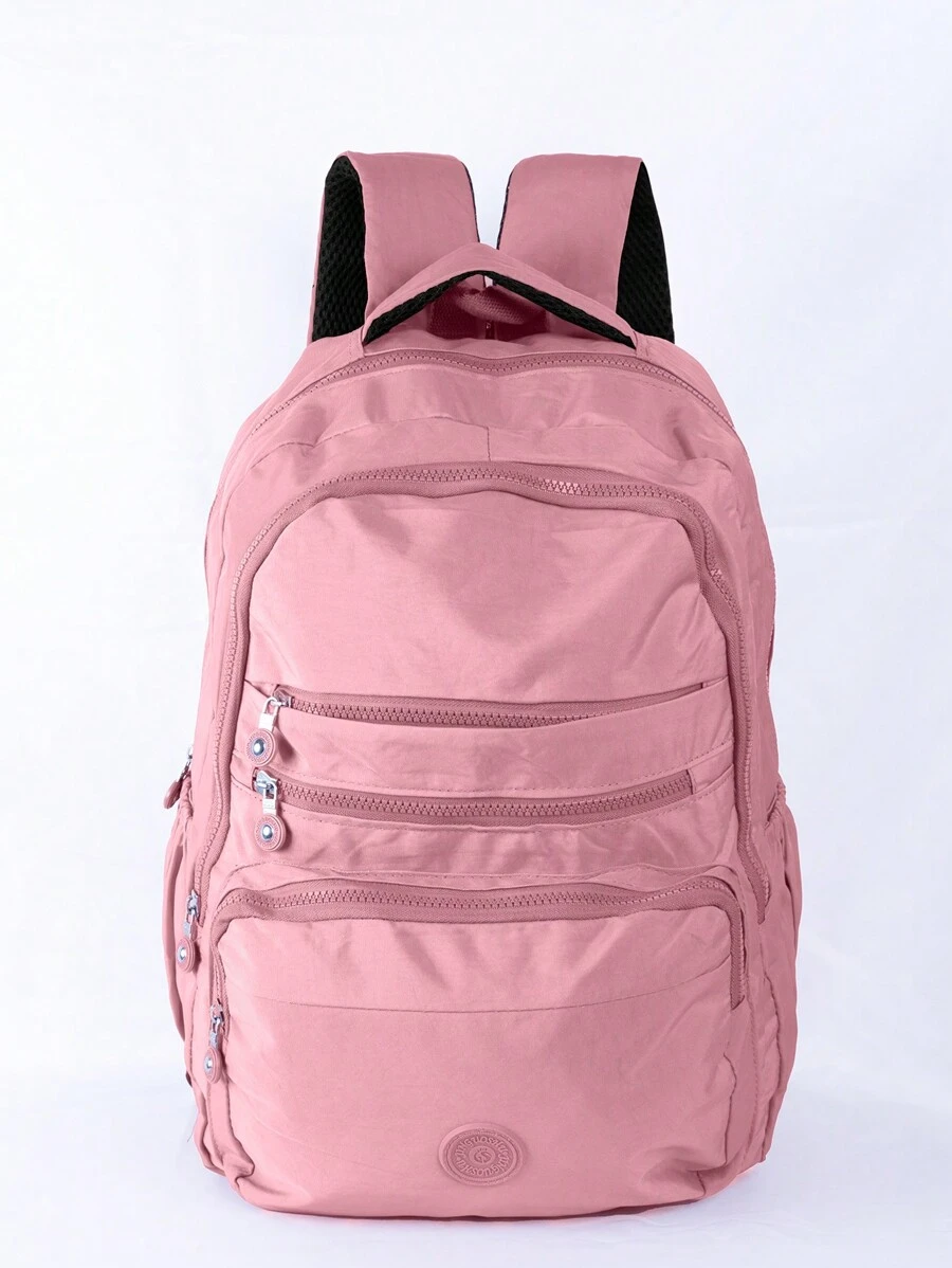 Large Backpack 5 Compartments Durable Travel Gym Work College - Pink - View 1