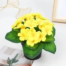 1 件人造花植物假盆栽家居装饰 - 黃色 - 查看 1