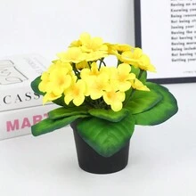 1 件人造花植物假盆栽家居装饰 - 黃色 - 查看 4