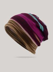 1 Pezzo di Berretto a Maglia Multicolore E A Righe Unisex Per Autunno Inverno