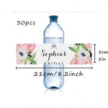 30 Pcs Custom Water Bottle Labels Stickers Self Adhesive Candy Wrap Bridal Shower Decor Personalized Text