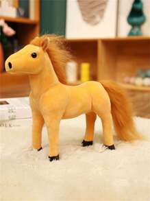Peluche de cheval réaliste en peluche, poupée de peluche, coussin. Matériau doux et confortable. Cadeau créatif pour petite amie, petit ami, ami. Décoration de chambre à coucher/salon