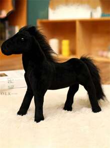 Peluche de cheval réaliste en peluche, poupée de peluche, coussin. Matériau doux et confortable. Cadeau créatif pour petite amie, petit ami, ami. Décoration de chambre à coucher/salon