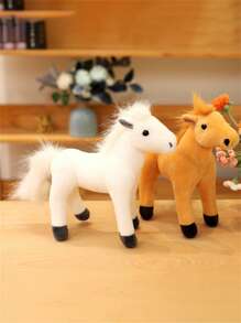 Peluche de cheval réaliste en peluche, poupée de peluche, coussin. Matériau doux et confortable. Cadeau créatif pour petite amie, petit ami, ami. Décoration de chambre à coucher/salon