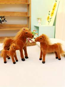 Peluche de cheval réaliste en peluche, poupée de peluche, coussin. Matériau doux et confortable. Cadeau créatif pour petite amie, petit ami, ami. Décoration de chambre à coucher/salon