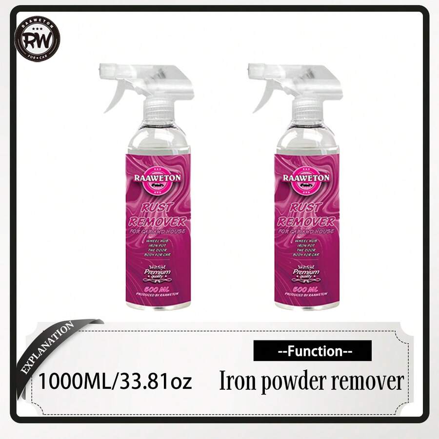 Iron Remover  - Iron Out Fallout Rust Remover Spray For Car Detailing | Remove Iron Particles In Car Paint, Motorcycle, RV & Boat | Use Before Clay Bar, Car Wax Or Car Wash - 1000ml/fl.33.8oz - 查看 1