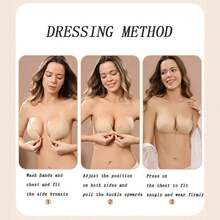 1 Pc Sticky Strapless Bras For Women - Self Adhesive Backless Bra For Large Breasts - Multicolor - View 3