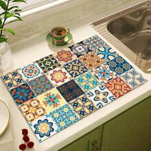 1pc Multi-Pattern Printed Absorbent And Draining Mat, New Design Water Absorbent Kitchen Counter Drying Pad, Soft Silica Gel Non-Slip Quick Dry Mat For Kitchen, Coffee Maker & More - FULSD029 - View 13