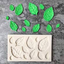 1个叶形硅胶模具，适用于制作蜡烛、肥皂、树脂、DIY软陶、树脂工艺品、蜡烛模具、手工装饰艺术工具 - 白色 - 查看 4