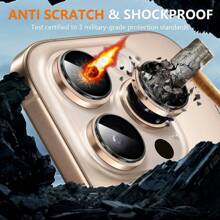 3pcs Lens Protector Film, Compatible With Apple 17/17Pro/17Promax/17Air/16e/16/16Pro/16Plus/15/15Promax/14/13/12/11/Pro/Promax Series, 9H Hardness, Fashionable , Anti-Scratch Lens Film - Brown - View 2