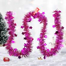 1set/2pcs/6pcs Star Fabric Decor, Party Birthday Wedding Celebration Decorations, Fluffy Metallic Garland Wreath, Artificial Plant And Flower Decor For Tree, Stair, Fireplace, Wall, Party Best Gifts Birthday Home Decor Christmas Decorations Room Decor Christmas Winter Christmas Decorations Home Christmas Gifts Christmas Decor - Multiple Specifications and Colors - View 16