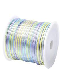 1 rola de 50 de metri 0,1 cm cordon de nailon cu gradient multicolor, potrivit pentru bricolaj, țesut brățări, colier, bijuterii și margele