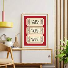 1 件经典圣诞印花圣诞装饰圣诞墙壁艺术节日装饰墙壁艺术、家居装饰、冬季装饰、无框架 - 彩色 - 查看 9