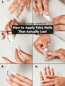 10 miếng dán móng tay giả hình quả hạnh nhân họa tiết báo Pháp lấp lánh, đầu móng tay giả có thể tái sử dụng (Vị trí họa tiết báo vẽ tay có thể thay đổi) - Nhiều màu - Xem 3