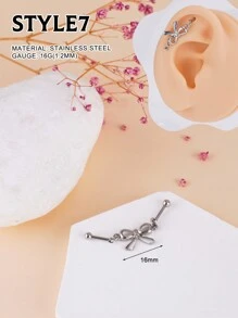 1 peça Y2k Multiuso Industrial Brinco Borboleta Industrial Piercing Jóias Aço Inoxidável Strass Decoração Asas Industrial Brincos Para Mulheres Homens Coração Arco Industrial Bar Piercing Nariz Anel Corrente Cartilagem Hélice Piercing Brincos Flor Industrial Barbell Body Piercing Jóias 38mm 1&1/2 Polegada Industrial Piercing Bar Para Natal Halloween Presente Festa Uso Diário Noite Fora Reuniões Sociais Uso Diário