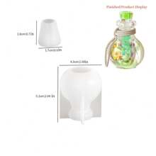 1 件/7 件 DIY 水晶环氧漂流瓶硅胶模具小夜灯瓶香薰流沙瓶 - 白色 - 查看 18