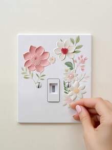 1 件风格花朵贴纸 - 新鲜花朵灯开关贴花；适用于客厅入口墙壁装饰自粘装饰乙烯基贴花、卧室装饰、房间装饰品、装饰、秋季装饰、教室装饰、可移除贴纸婴儿淋浴家庭装饰礼物 - 彩色 - 查看 4