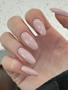 300 cái/bộ móng tay giả hình quả hạnh nhân màu hoa oải hương, 10 cái/gói miếng dán móng tự dính DIY, nhiều kiểu dáng khác nhau để vẽ nghệ thuật trên móng tay, phù hợp với các cô gái và phụ nữ yêu thích làm đẹp - Màu tím hoa cà - Xem 3