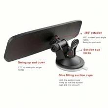 可调式吸盘平面后视镜，驾驶指导车用车内辅助倒车镜 - 黑色 - 查看 5