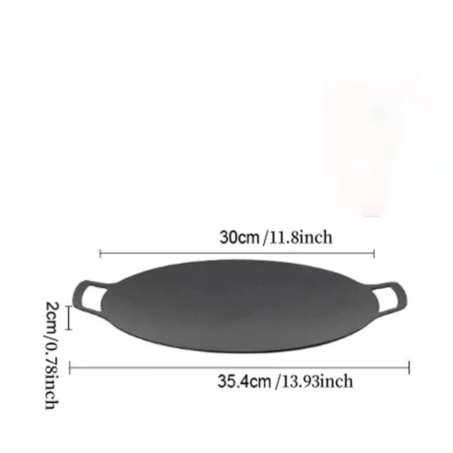 11.8 Inch Round NonStick Bbq Grill Pan, Portable With Detachable