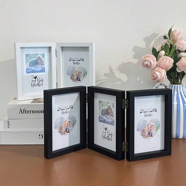1set Bifold Trifold Quadrifold Black Multiple Picture Photo Frame 4x6, 5x7 ,4 Photo Frame Collage Vertical Hinged Double Triple Foldable White Photo Frames For Tabletop Desk Display, Gift For Mother,Friend, Wedding,Family,Pets Photos Home Decor,2-Fold,3-Fold,4-Fold 7x5'' Photo Frame With Glass Holds 2 Standard12.7x 17.8cm Photos,Mother's Day Gift