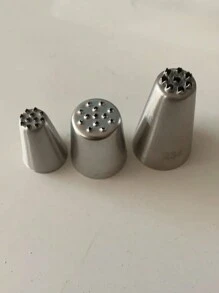 3 件/5 件不锈钢糖霜管道喷嘴套装，适用于蛋糕、糕点、纸杯蛋糕、DIY 烘焙工具、装饰、奶油、饼干、厨房用具、母亲节、万圣节、圣诞节烘焙用品 - 銀色 - 查看 14